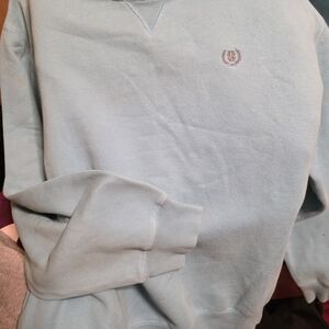 Chaps Light Blue Crewneck Sweatshirt with Embroidered Crest